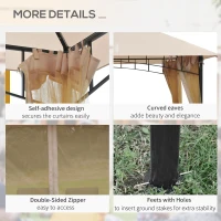 Outsunny 10' x 10' Double Tier Garden Gazebo Canopy Outdoor Sunshade Tent Water-Resistant Anti-UV Roof with Metal Frame and Mesh Sidewalls, Beige(m-5)