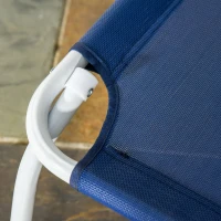 Outsunny Outdoor Sun Lounger, Folding Chaise Lounge with 4-level Adjustable Backrest, Blue(m-9)