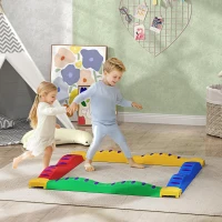 Qaba 12PCs Balance Beam with Non-Slip Foot Pads for 3-8 Years(m-1)