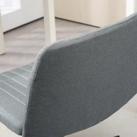 HOMCOM Criss Cross Chair, Wide Armless Office Chair, Fabric Computer Desk Chair with Adjustable Height, Gray(m-8)