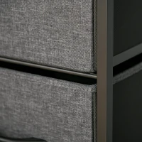 HOMCOM Chest of Bins Storage Cabinet with 4 Fabric Bins for Living Room and Entryway, Black(m-9)