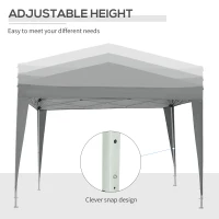 Outsunny 10'x10' Outdoor Pop Up Party Tent Wedding Gazebo Canopy with Carrying Bag (Light Grey)(m-10)