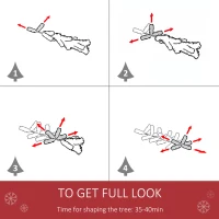 HOMCOM 8FT Artificial Christmas Tree Holiday Indoor Home Xmas Decoration for Party, with Foldable Base, Green(m-5)