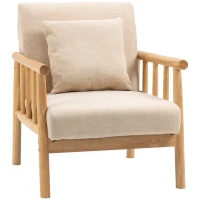 HOMCOM Accent Chair with Softness & Support, Upholstered Arm Chair for Living Room Furniture, Comfy Chair for Bedroom(m-1)