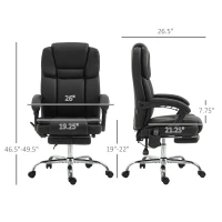 Vinsetto 6 Point Vibration Massage Office Chair, PU Leather Reclining Computer Chair with Adjustable Height, Black(m-3)
