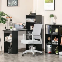 Vinsetto Mid-Back Home Office Chair, Task Computer Desk Chair with Lumbar Support and Adjustable Height, Grey(m-2)