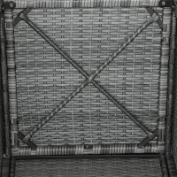 Outsunny 11 Pieces Outdoor Dining Set for 10, Space Saving Wicker Chairs and Glass Table with Cushions and Ottomans, Rattan Conversation Patio Furniture Set for Garden Backyard Deck, Dark Gray(m-8)