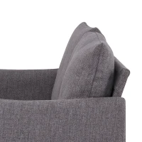 HOMCOM 54" Loveseat Sofa for Bedroom, Modern Love Seats Furniture, Upholstered Small Couch for Small Space, Dark Grey(m-7)