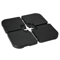 Outsunny 4PCs 175lb Cantilever Patio Umbrella Base Weights, HDPE Water and Sand Filled Umbrella Weights, Black(m-1)