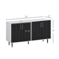 HOMCOM Modern Sideboard, Buffet Cabinet, Console Table with Adjustable Shelves, Anti-Topple Design, and Large Countertop, Dark Gray(m-3)