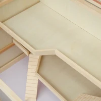 PawHut Wooden Hamster Cage Rat Cage with Slide, Tray, Natural Wood(m-10)