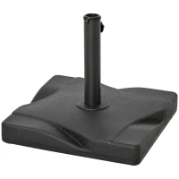 Outsunny 44lbs Square Cement Patio Umbrella Base Stand, Outdoor Garden Parasol Base Umbrella Weight Stand Holder Fits Φ1.3", Φ1.5" and Φ2.0" Pole - Black(m-11)
