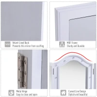 HOMCOM Vanity Lighted Makeup Mirror Tri- Fold Tabletop Living Room Dressing with 16 LED Lights - White(m-6)