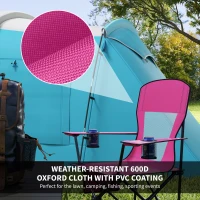 Outsunny Outdoor Rocking Chair Folding Camping Chair Portable Rocker with Armrests, Side Cup Holders, & Carry Bag, Red(m-4)