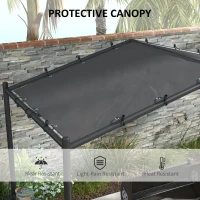 Outsunny 9' x 5' BBQ Grill Gazebo Tent, Garden Grill Canopy Outdoor Grill Shelter w/ Steel Frame and Serving Shelves, Dark Grey(m-4)