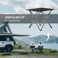 Outsunny Folding Camping Table, Outdoor Portable Picnic Table with Carry Bag, Foldable Table for Camping, Picnic, Hiking, Black(m-6)