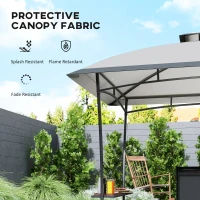 Outsunny 8' x 5' Outdoor Grill Gazebo, Double Tiered Barbecue Grill Gazebo Shelter with 2 Side Shelves and Hook, Light Grey(m-5)