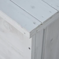 Outsunny 75 Gallon Wooden Storage Box patio Deck Box Bench, Garden Backyard Outdoor Storage Container with Aerating Gap & Weather-Fighting Finish, White(m-10)