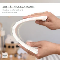 Qaba Kids Foam Puzzle Floor Tiles Baby Toddler Educational Play Mat 36 Pcs 12.5" x 12.5" with Letters and Numbers Anti-slip Crawling Learning 35SqFt EVA(m-5)