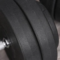 Soozier Adjustable 2 x 55lbs Weight Dumbbell Set for Weight Fitness Training Exercise Fitness Home Gym Equipment, Black (Pair)(m-10)
