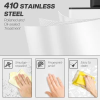 HOMCOM 5.3 Gallon Stainless Steel Kitchen Garbage Can with Soft-close Lid, Foot Pedal, Fingerprint-Proof, White(m-5)