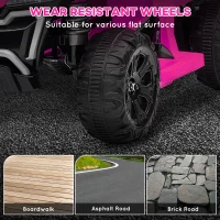 Qaba Kids ATV Quad, 6V Ride On Toy with Rechargeable Battery, Light, Music, Forward & Reverse for Toddlers, Pink(m-6)