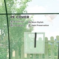 Outsunny Tunnel Hoop House Greenhouse with Sandbags and Hemmed PE Cover, 2 Doors and Screen Windows, 6' x 6' x 6.6', Green(m-7)