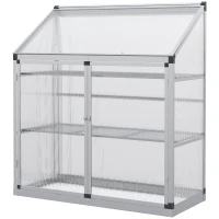 Outsunny 3 tier Greenhouse Outdoor Plant Garden Transparent Sunlight Board w / Foundation(m-11)