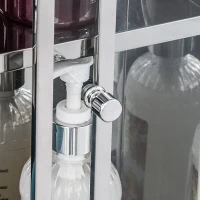 kleankin 24'' x 15'' Wall Mounted Bathroom Medicine Cabinet Sliding Door with Storage Shelves, Stainless Steel, Silver(m-9)