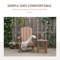 Outsunny Adirondack Chair, HDPE Fire Pit Chair, Weather Resistant Outdoor Chair for Patio, Garden, Backyard, Lawn, Brown(m-4)
