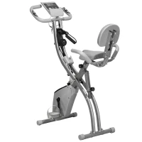 Soozier 3 in 1 Folding Exercise Bike, Foldable Stationary Bike with 8-Level Magnetic Resistance, Adjustable Seat, Grey(m-11)