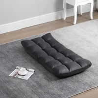 HOMCOM 13-Position Floor Folding Gaming Lazy Floor Sofa Chair Lounge Adjustable Sleeper Bed Couch Recliner, Dark Grey(m-8)