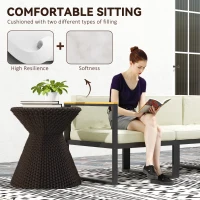 Outsunny Replacement Cushions for Rattan Furniture, 14 Piece Outdoor Seat Cushion Pad for Patio Set, 7 Seat and 7 Back, Cream(m-4)