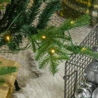 HOMCOM 8 Foot Prelit Artificial Christmas Tree with 1026 Realistic Branches, Warm White LED lights, Auto Open, Green(m-8)