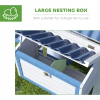 PawHut 55.5" Wooden Chicken Coop with Run Box, Nesting Box, Removable Tray, Ramp, Outdoor Backyard for 2-3 Chickens, White(m-6)