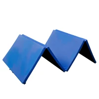Soozier 4'x8'x2" Folding Gymnastics Tumbling Mat, Exercise Mat with Carrying Handles for Yoga, MMA, Martial Arts, Stretching, Core Workouts, Dark Blue(m-10)