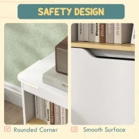 Qaba Kids Bookshelf with 2 Drawers, Large Tabletop, Shelf, for Nursery, Kids Room, Bedroom, Living Room, White(m-5)