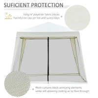 Outsunny 10'x10' Outdoor Canopy Tent, Slant Leg Sun Shelter with Mesh Sidewalls, Patio Tents for Parties, Cream White(m-4)