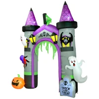 Outsunny 12ft Large Inflatable Halloween Archway with Ghost, Pumpkin, Spider and Bat(m-1)
