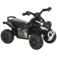 Aosom No Power 4 Wheels Ride on Toy for Kids, Foot To Floor Slider Toddler Ride-on Car with Music, Lightening, for 18-36 Months Black(m-11)