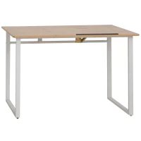 HOMCOM Computer Desk Writing Table with Small Angle Adjustable Tabletop for Drawing Home Office Workstation, Oak(m-11)