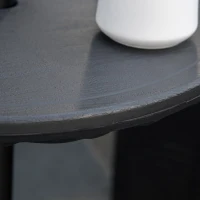 Outsunny 20" Umbrella Table Tray, Easy to Install Table-Top, Round Portable for Swimming Pool, Beach, Patio, Deck, Garden, Black(m-7)