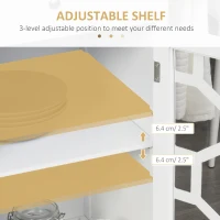 HOMCOM Kitchen Cart on Wheels, Rolling Kitchen Island with Drawer, Glass Door, Towel Rack and Adjustable Shelf, White(m-5)