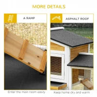 PawHut 90.5" Wooden Rabbit Hutch Bunny Cage Pet Playpen House Enclosure with Double Side Run Boxes, No Leak Tray, Ramp, for Rabbits, Chickens, Ducks, Guinea Pig and Small Animals, White(m-7)