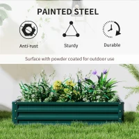 Outsunny Galvanized Raised Garden Bed, 4' x 2' x 1' Metal Planter Box, for Growing Vegetables, Flowers, Herbs, Succulents, Green(m-4)