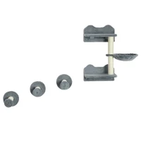 PawHut 4Pcs Cat Wall Shelf with Scratching Posts, Hammock, Steps, Platforms, Cat Shelves for Relaxing, Sleeping, Jumping, Cat Wall Climber for Indoor Cats, Grey(m-11)