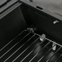 Outsunny Portable Outdoor Charcoal BBQ Grill, Tabletop Folding Barbecue Grill BBQ Heat Smoker with Handle, Black(m-10)