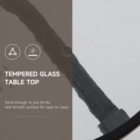 Outsunny Folding Outdoor Bistro Set, Patio Table and Chairs with Reclining Backrest and Round Dining Table, Brown(m-6)