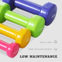 Soozier 22lbs. Colorful Dumbbell Weights Set Home Exercising Toning w/ Carry Case PU Cover Premium Weight Lifting Home Gym(m-7)