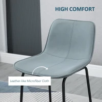 HOMCOM Bar Stools Set of 2, Upholstered Counter Height Bar Chairs, Kitchen Stools with Steel Legs(m-5)